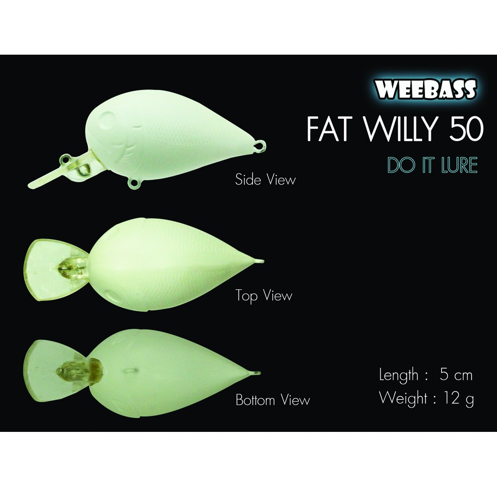 WEEBASS เหยื่อทำสี - รุ่น FAT WILLY (UNPAINT) (50mm)