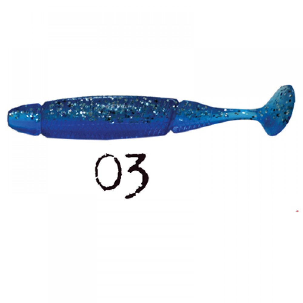 WEEBASS เหยื่อหนอนยาง - รุ่น MINNOW SHAD 3g , 03 BLUE