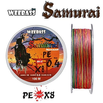 WEEBASS สายเอ็น - รุ่น SAMURAI X8 100M (MULTI) (1 SPL) SIZE 0.4