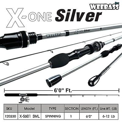WEEBASS คัน - รุ่น X-ONE SILVER SPIN XS601SML ( 6-12lb )
