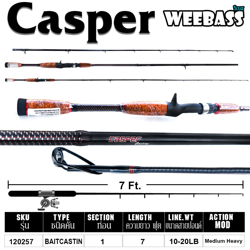 WEEBASS คัน - รุ่น CASPER CP701MHB 10-20LB