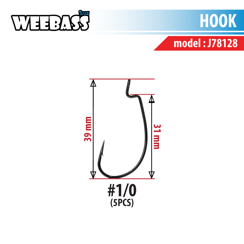 WEEBASS ตาเบ็ด - แบบซอง J78128 , 1/0 ( 5PCS )