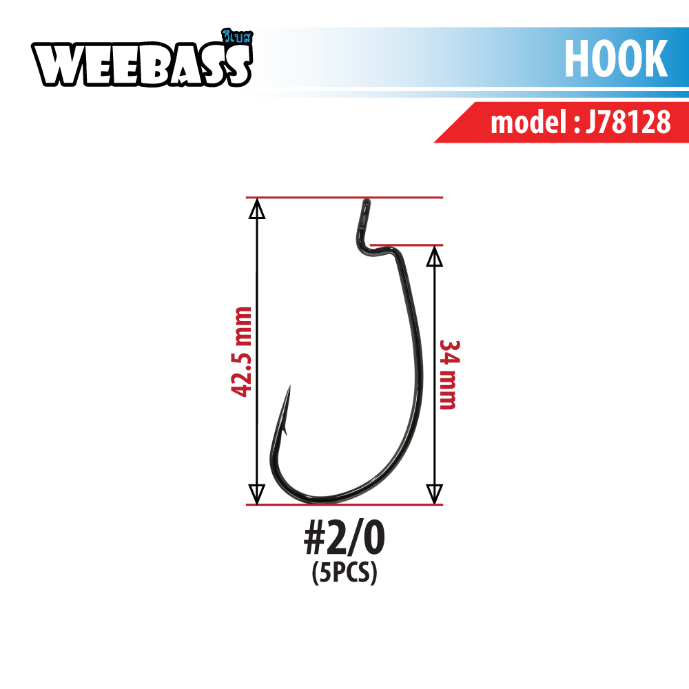 WEEBASS ตาเบ็ด - แบบซอง J78128 , 2/0 ( 5PCS )