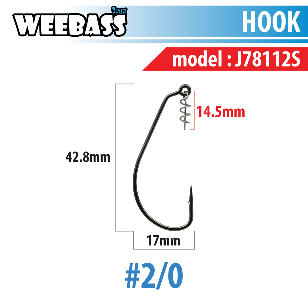 WEEBASS ตาเบ็ด - รุ่น PK J78112S , 2/0 (6PCS)