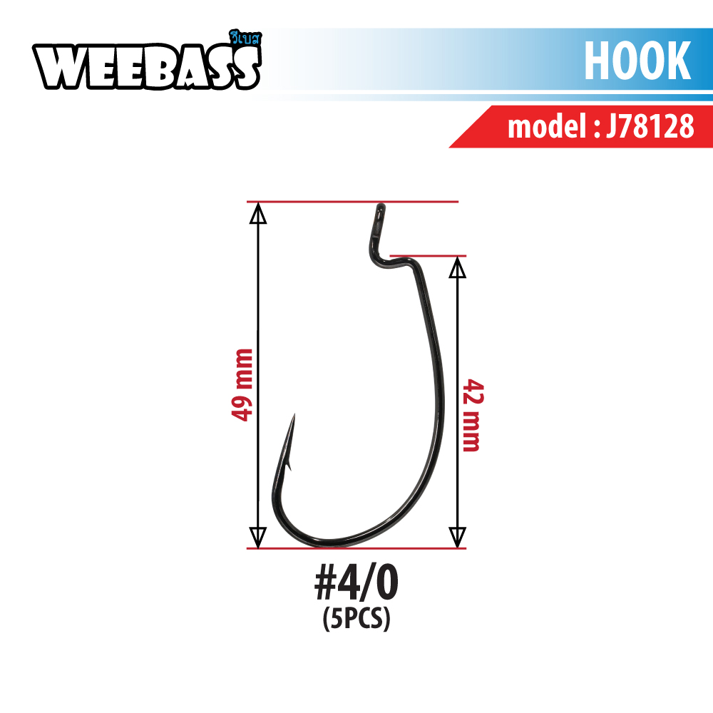 WEEBASS ตาเบ็ด - แบบซอง J78128 , 4/0 ( 5PCS )