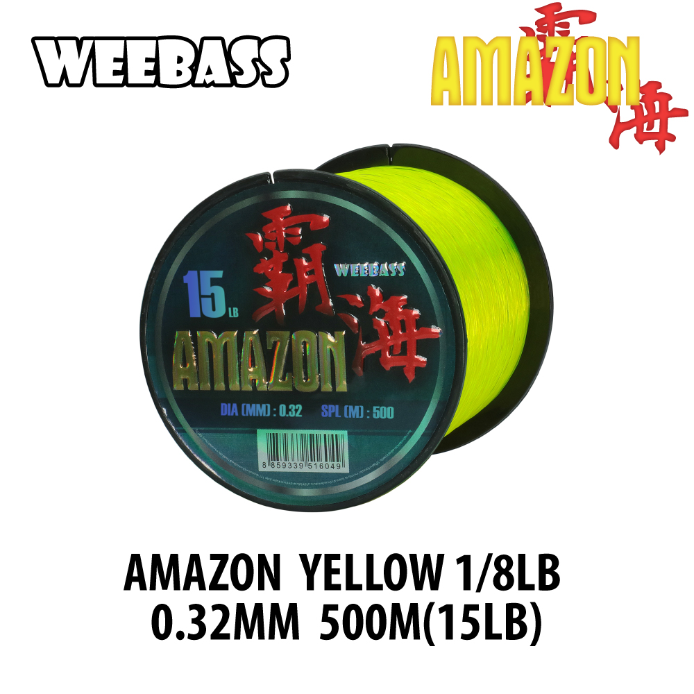 WEEBASS สายเอ็น - รุ่น AMAZON YELLOW 1/8LB 0.32MM 500M (15LB) (1SPL)