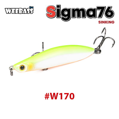 WEEBASS LURE (เหยื่อปลั๊ก) - รุ่น SIGMA76 SINKING 76mm/12.8g (W170)