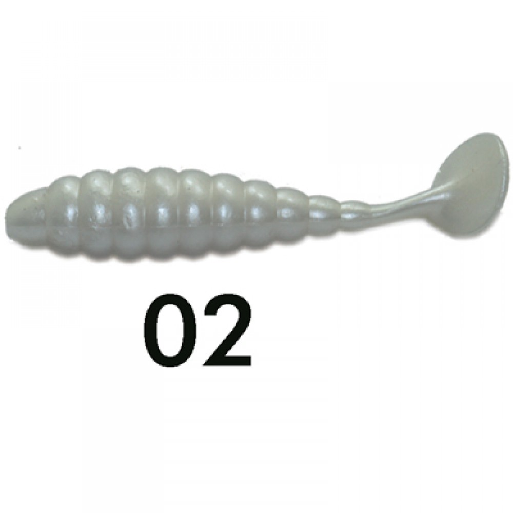 WEEBASS เหยื่อหนอนยาง - รุ่น TUBBY GRUB 3.5g  , 02 PEARL WHITE