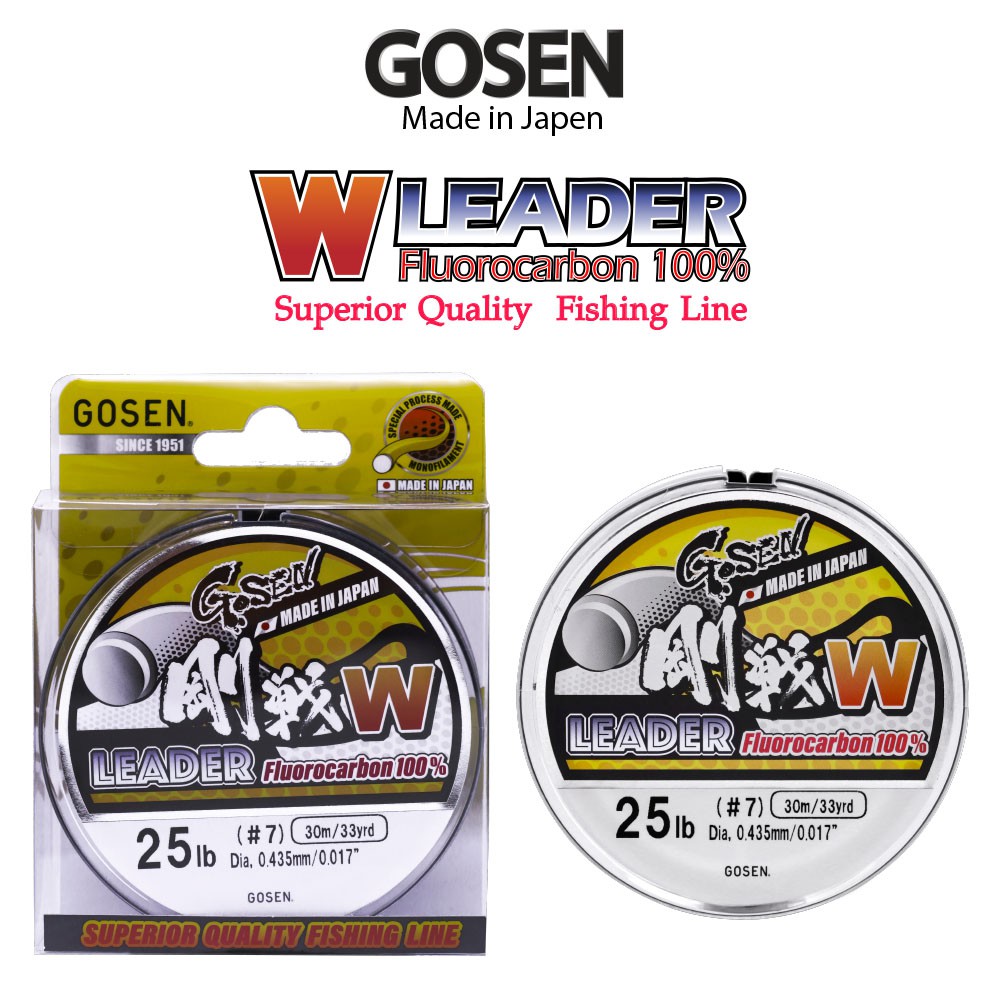 GOSEN สายเอ็น - รุ่น W LEADER FC 30M , 25lb (1 SPL)