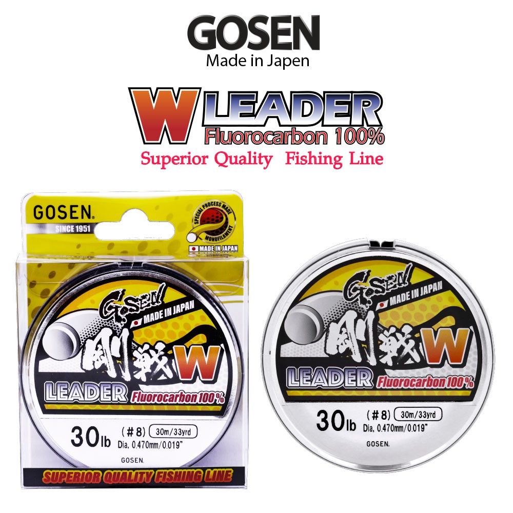 GOSEN สายเอ็น - รุ่น W LEADER FC 30M , 30lb (1 SPL)