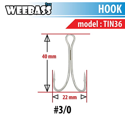 WEEBASS ตาเบ็ด - รุ่น BX DOUBLE HOOK TIN36 , 3/0 (50PCS)