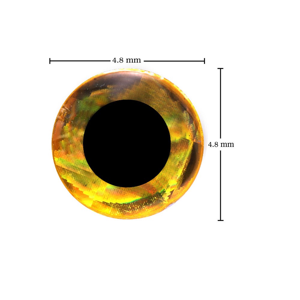WEEBASS ตาติดเหยื่อ - รุ่น 3D ROUND PUPIL, ตากลม 4.8mm , GOLD (10,000pcs)