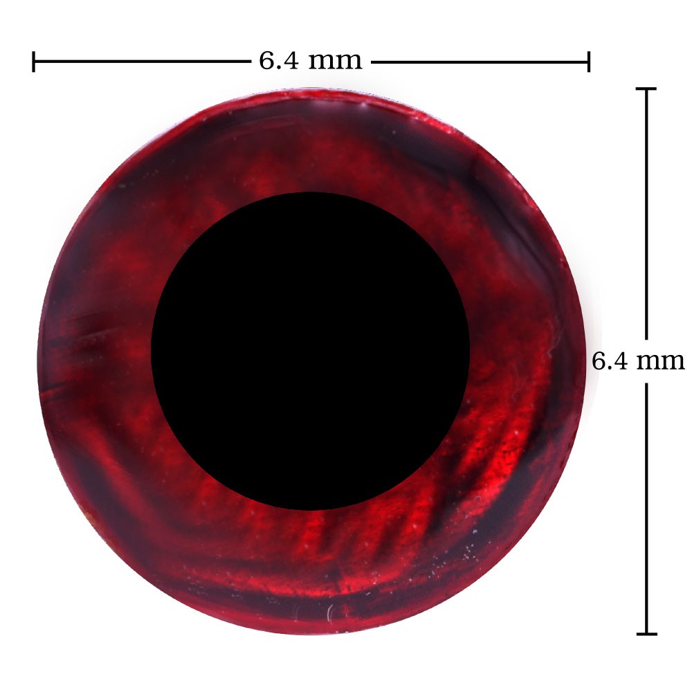 WEEBASS ตาติดเหยื่อ - รุ่น 3D ROUND PUPIL, ตากลม 6.4mm , RED (10,000pcs)
