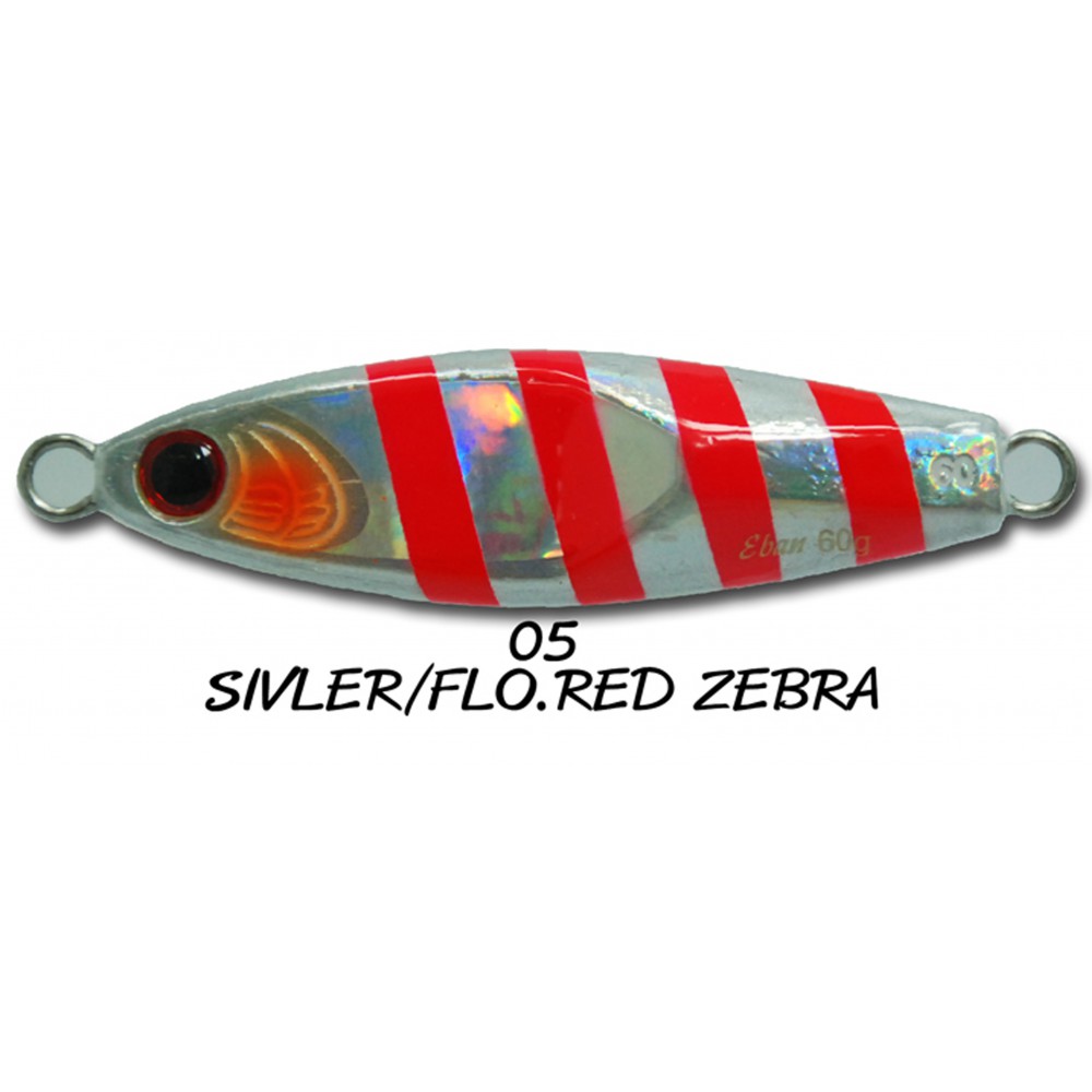 ASARI เหยื่อจิ๊กกิ้ง - รุ่น EBAN 60G ( 05 SIVLER/FLO.RED ZEBRA )