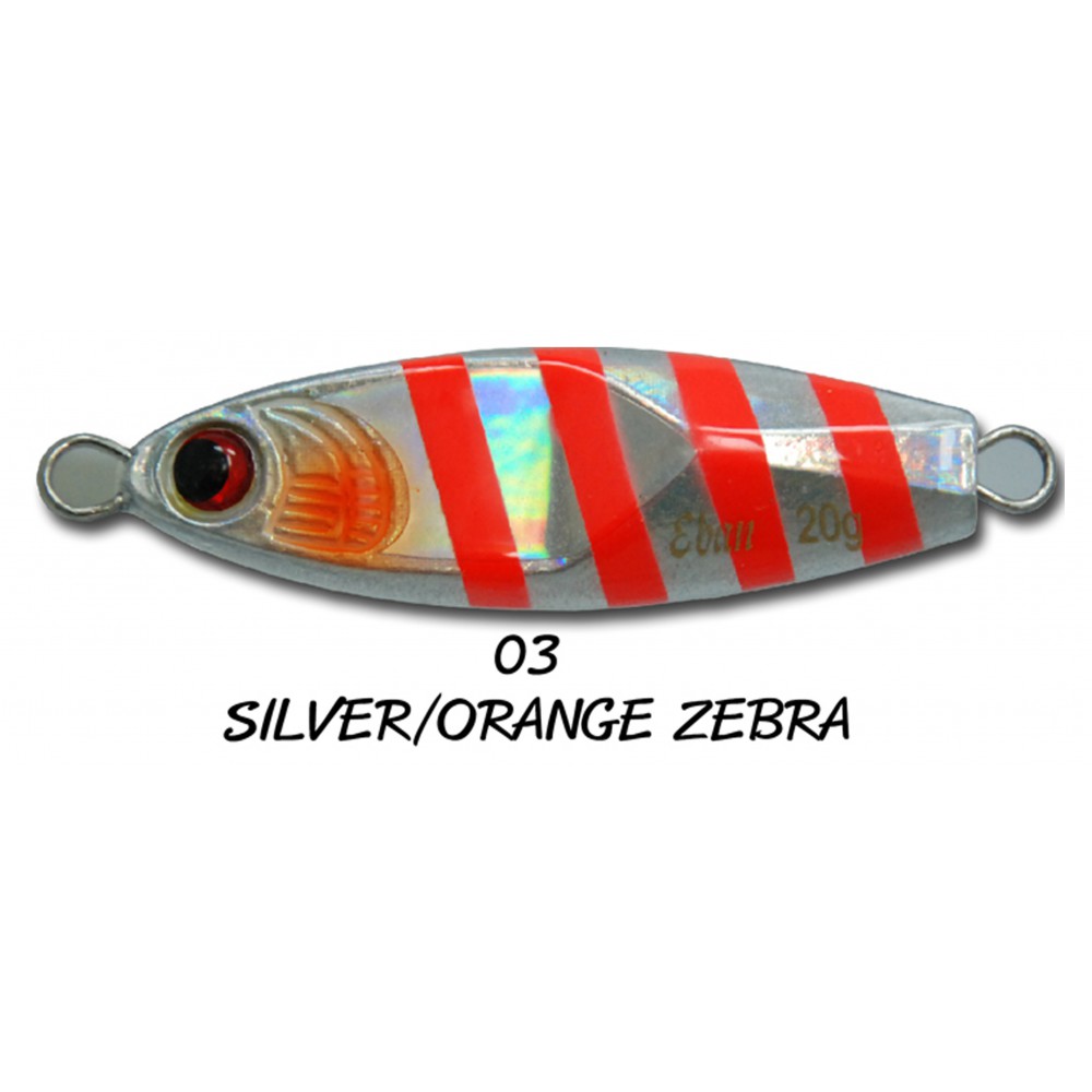 ASARI เหยื่อจิ๊กกิ้ง - รุ่น EBAN 80G ( 03 SILVER/ORANGE ZEBRA )