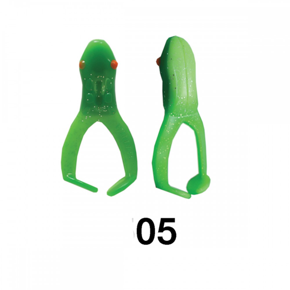 WEEBASS เหยื่อกบยาง - รุ่น BIG BAIT FROGGY (BBF 10.5g) , 05 GREEN/WHITE