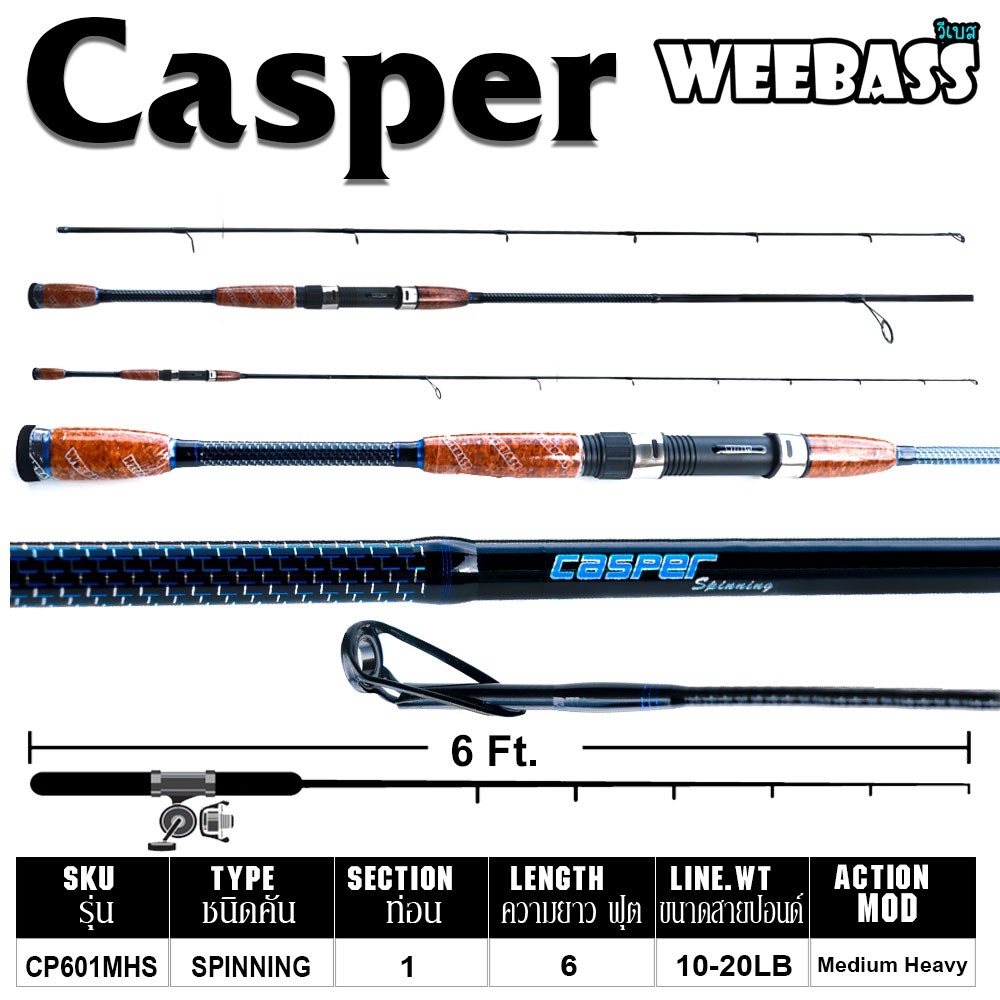WEEBASS คัน - รุ่น CASPER CP601MHS 10-20LB