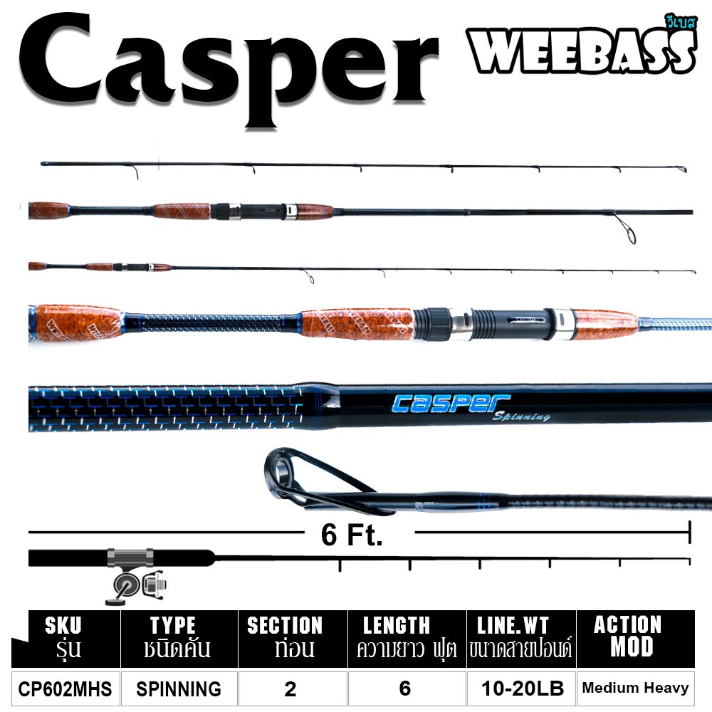 WEEBASS คัน - รุ่น CASPER CP602MHS 10-20LB