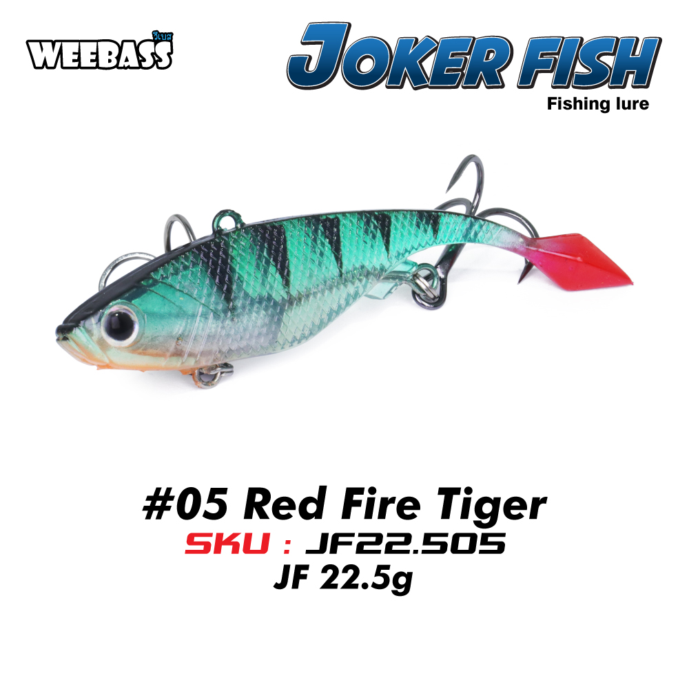 WEEBASS เหยื่อปลายาง - รุ่น JOKER FISH ( JF 22.5g ) , 05 RED FIRE TIGE