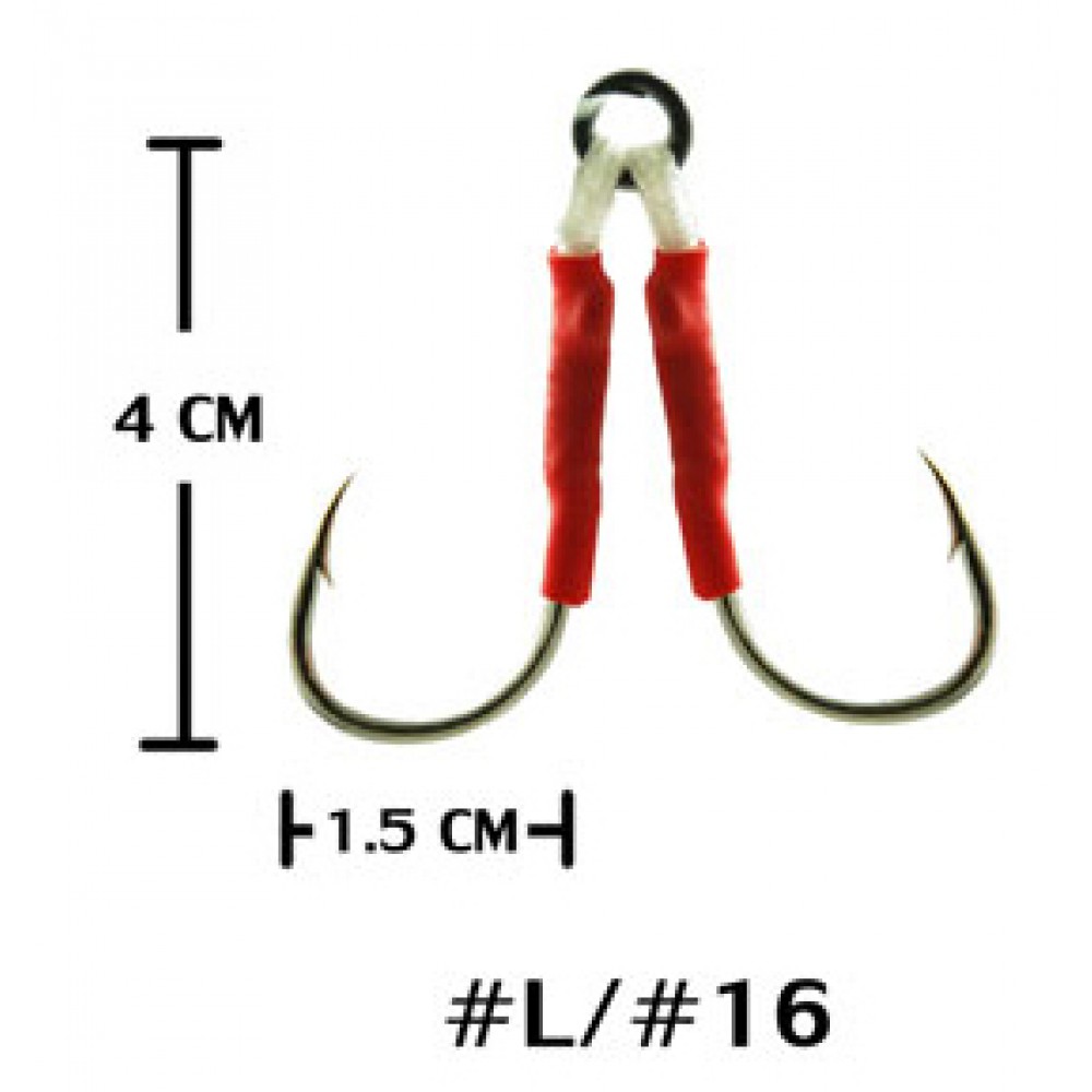 HARBOR ตาเบ็ด - รุ่น MADAI ASSIST HOOK 98-MR , L-16 (4pcs)