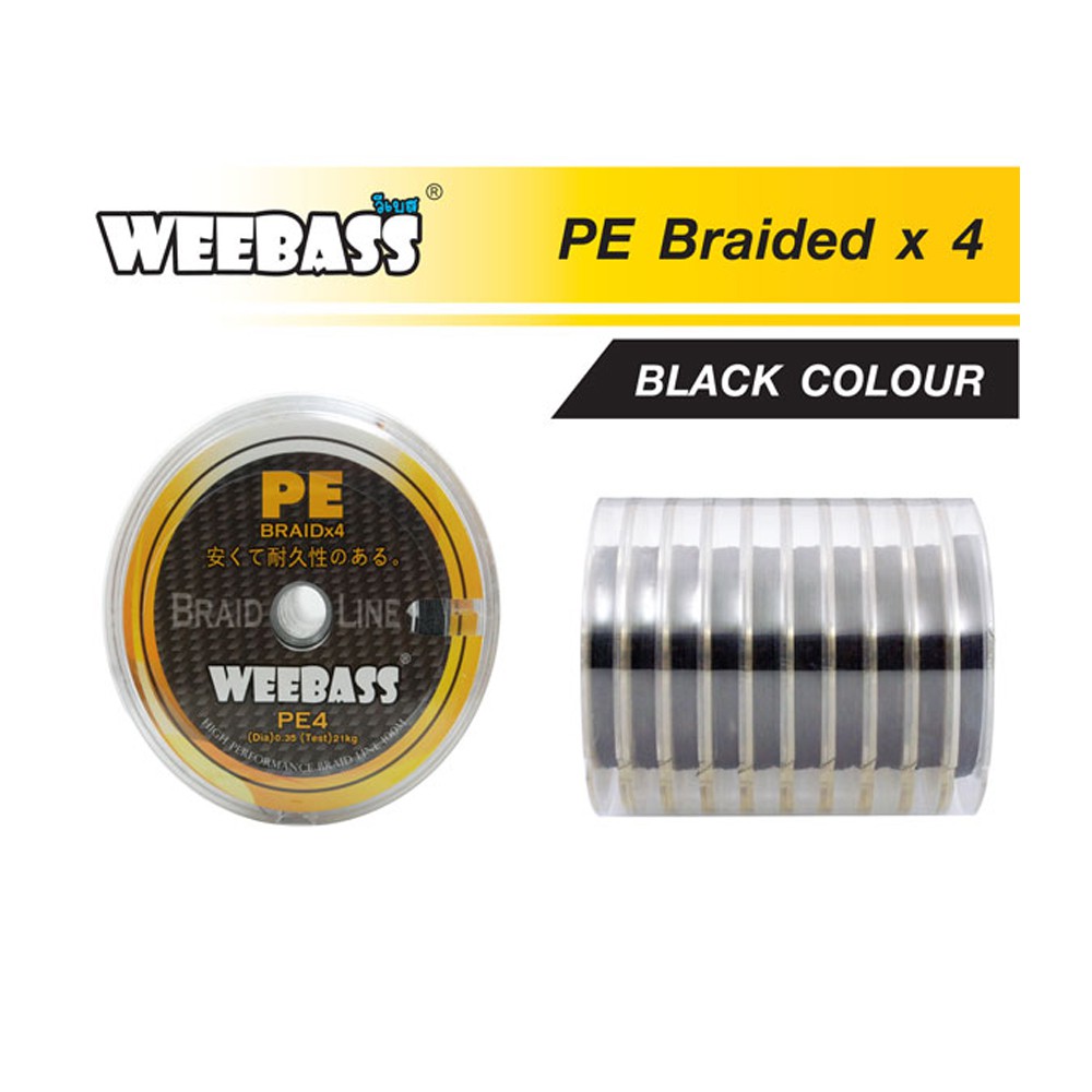 WEEBASS สายเอ็น - รุ่น PE BRAID x4 SIZE 1.5 100M (BLACK) (1 SPL)