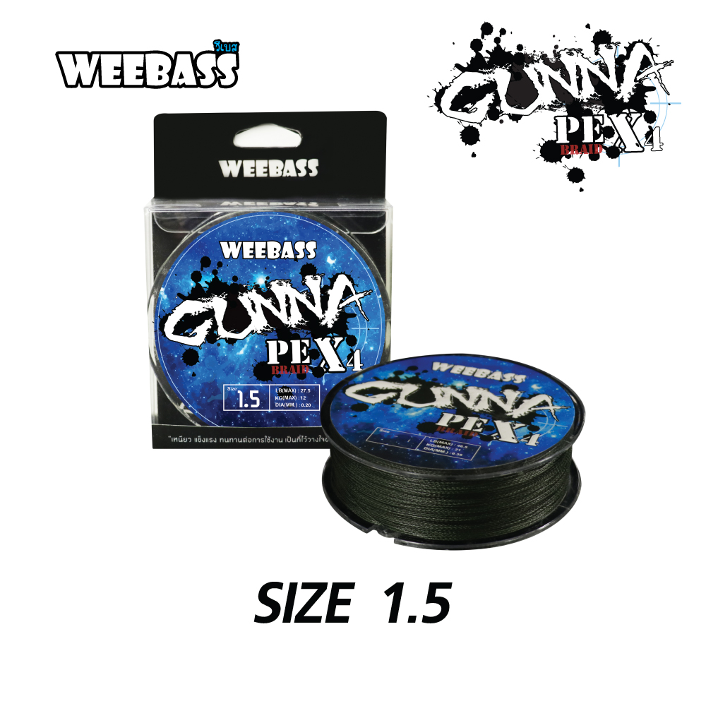 WEEBASS สายเอ็น - รุ่น GUNNA PE x4 100M ,GREEN (1SPL) SIZE 1.5