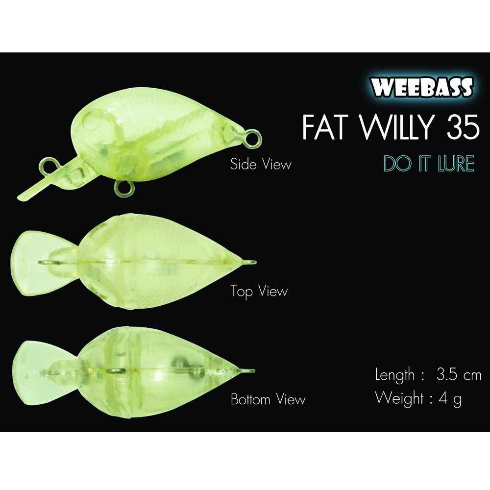 WEEBASS เหยื่อทำสี - รุ่น FAT WILLY (UNPAINT) (35mm)