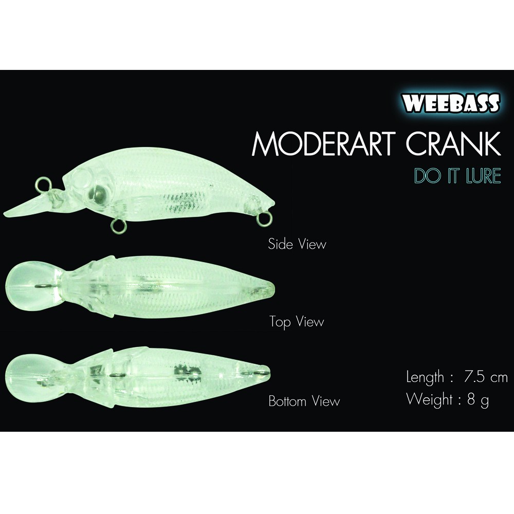 WEEBASS เหยื่อทำสี - รุ่น MODERART CRANK (UNPAINT) (75mm)