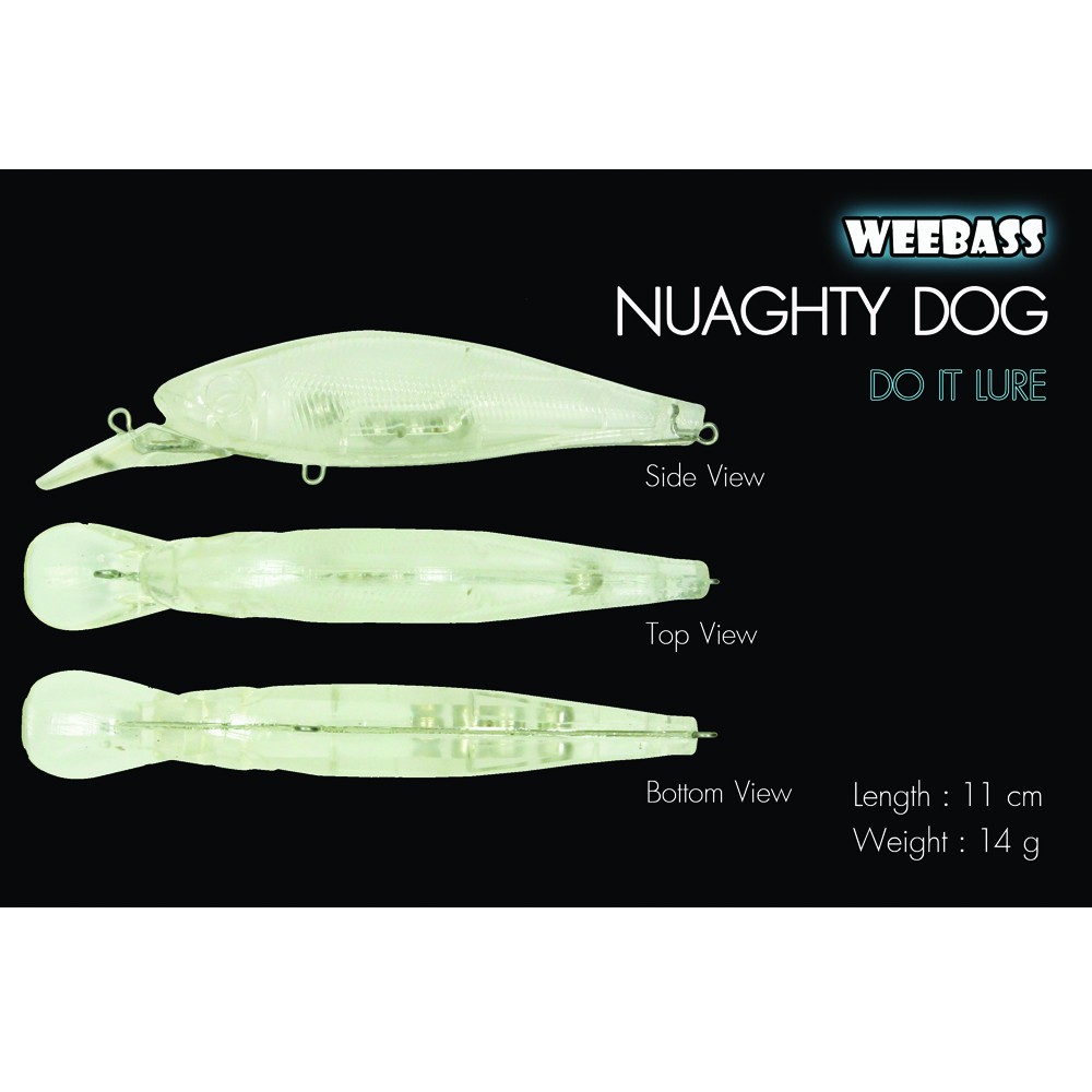 WEEBASS เหยื่อทำสี - รุ่น NAUGHTY DOG (UNPAINT) (110mm)