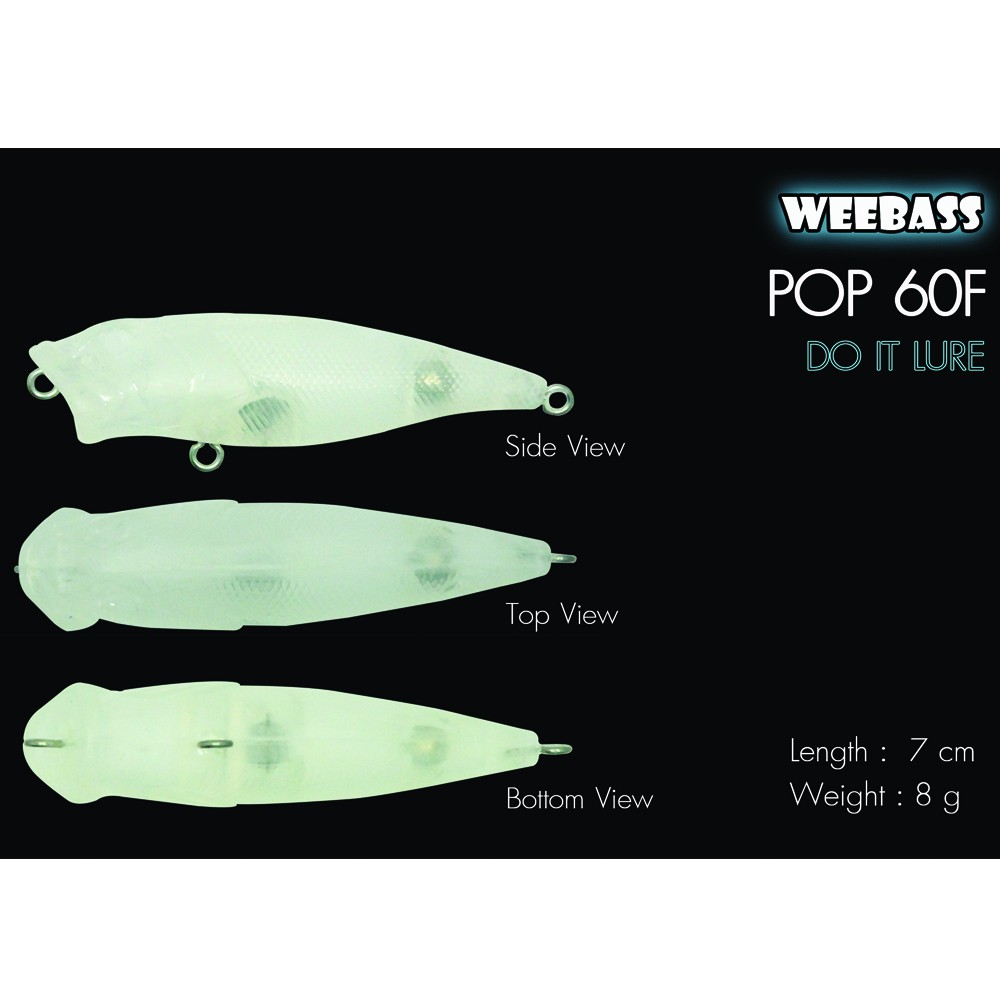 WEEBASS เหยื่อทำสี - รุ่น POP 60F (UNPAINT)