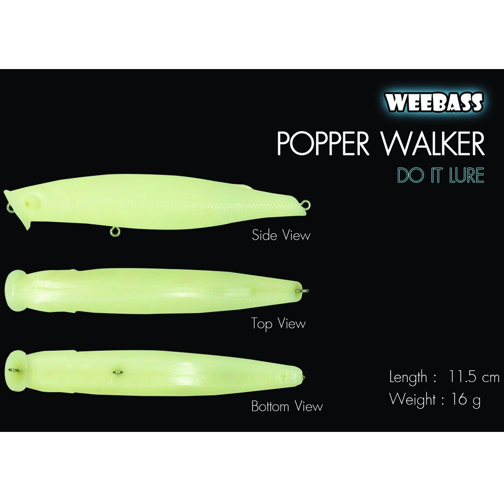 WEEBASS เหยื่อทำสี - รุ่น POPPER WALKER (UNPAINT) (115mm)