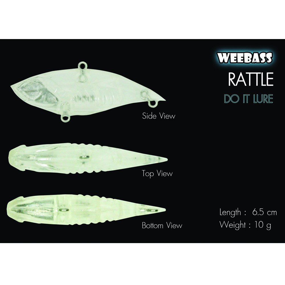 WEEBASS เหยื่อทำสี - รุ่น RATTLE (UNPAINT) (65mm)