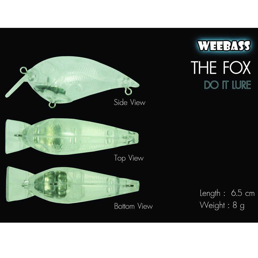 WEEBASS เหยื่อทำสี - รุ่น THE FOX (UNPAINT) (65mm)