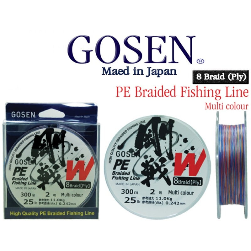 GOSEN สายเอ็น - รุ่น W8 BRAIDED MULTI 300M SIZE 0.8 (1 SPL)