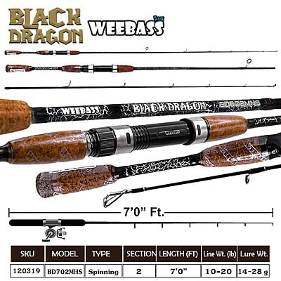 WEEBASS คัน - รุ่น BLACK DRAGON BD702MHS ( 10-20lbs )