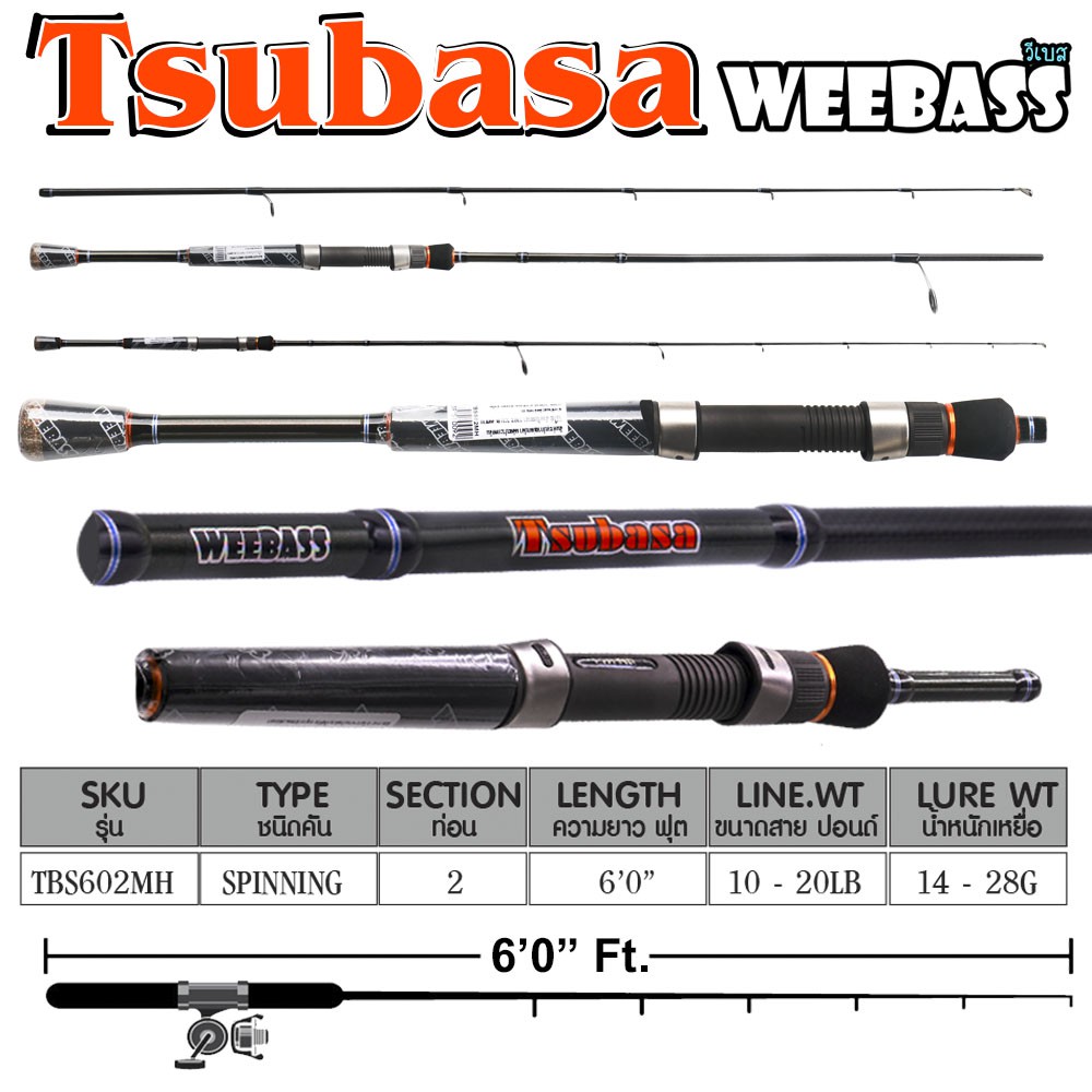 WEEBASS คัน -  รุ่น TSUBASA TBS602MH 10-20 G