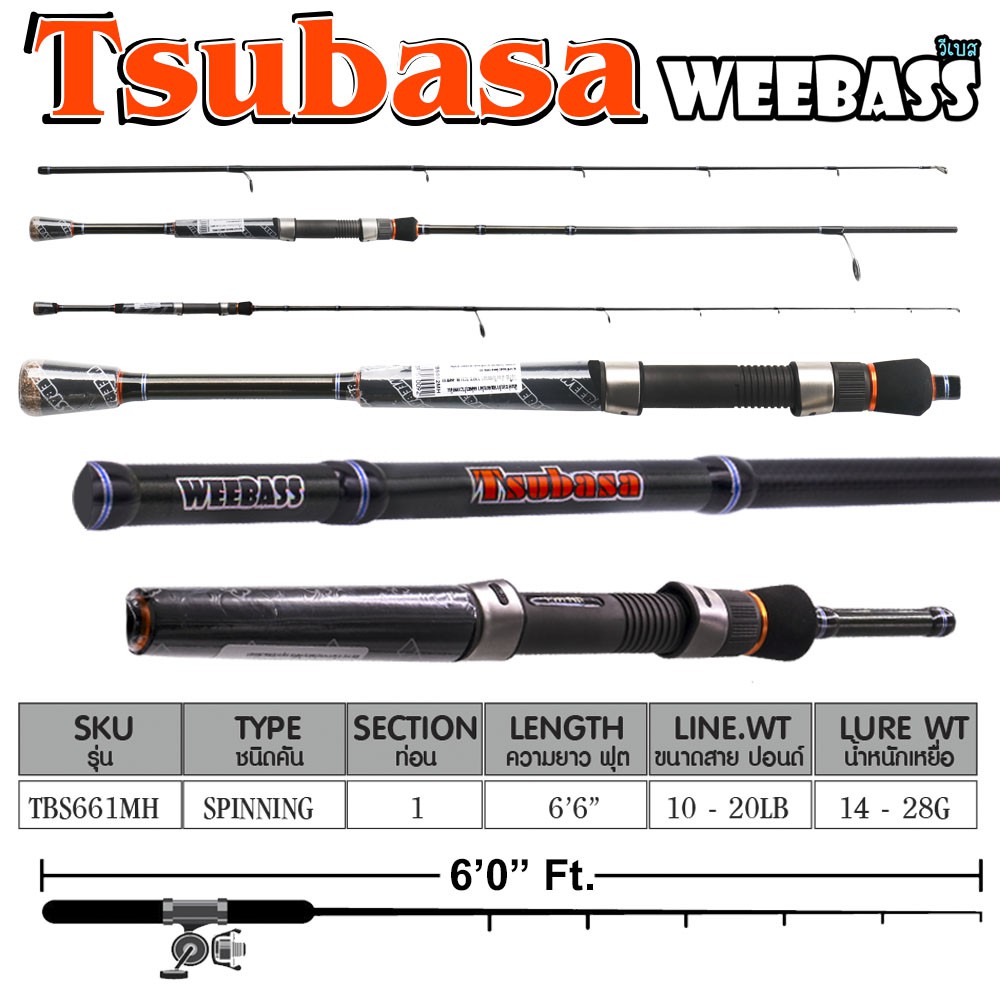 WEEBASS คัน -  รุ่น TSUBASA TBS661MH 10-20 G