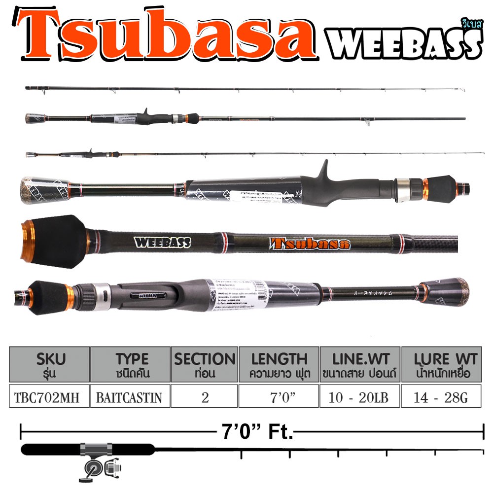 WEEBASS คัน -  รุ่น TSUBASA TBC702MH 10-20 G